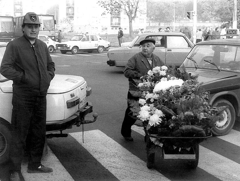 Taxisblokád Miskolcon 1990-ben.